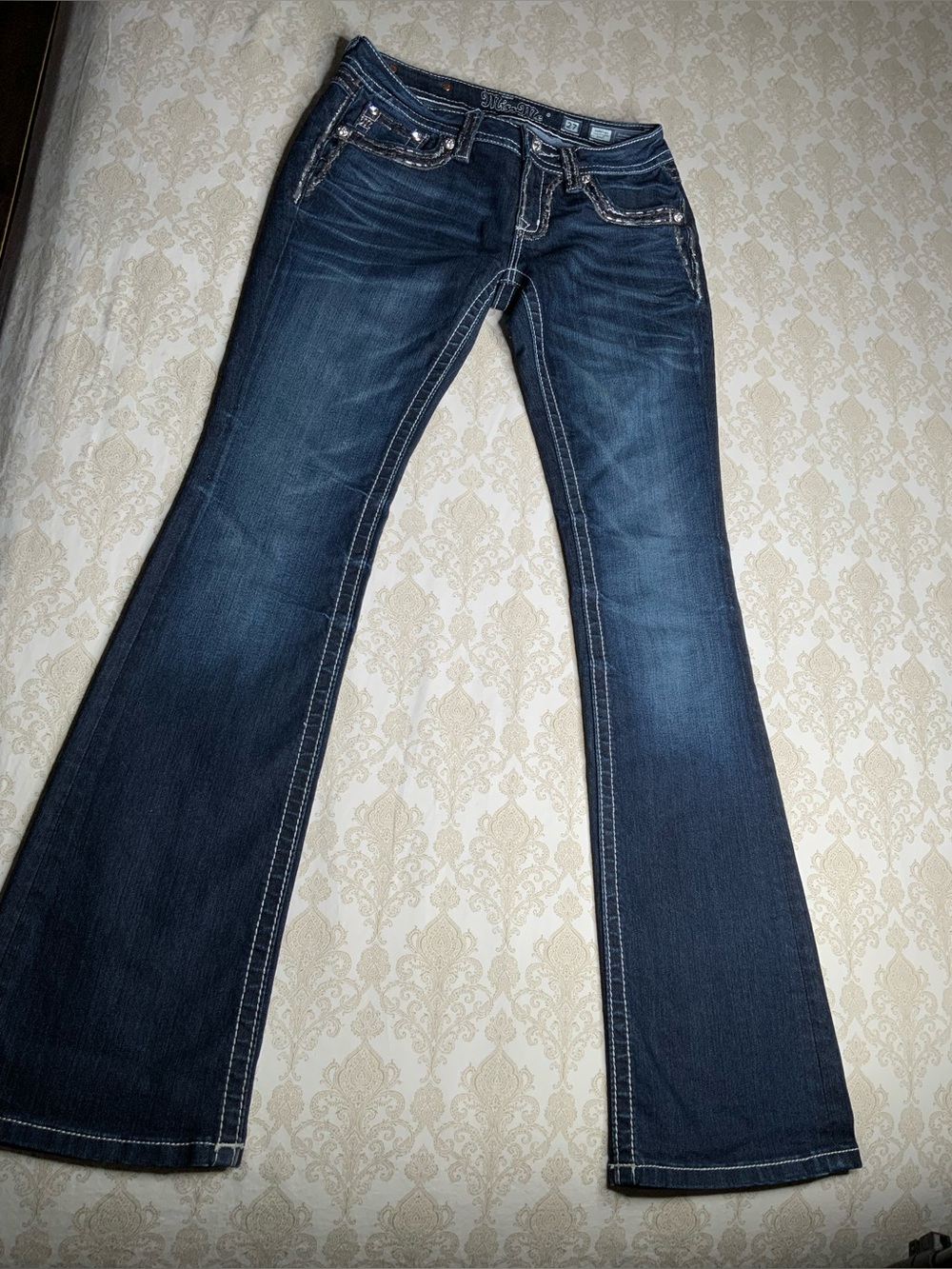 Miss Me Signature Boot Jeans Women’s Size 27 Dark Wash Western Y2K